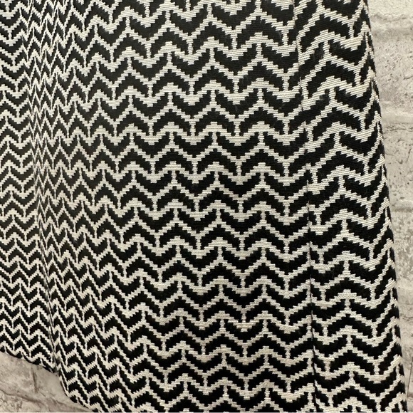 Loft Black & White Geometric Modest Work Office Skirt - Picture 5 of 5